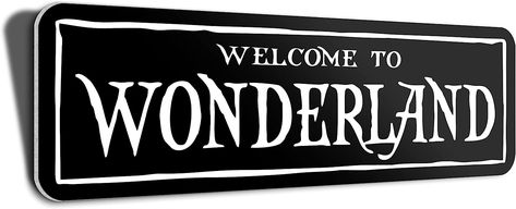 HK Studio Sign Décor Welcome to Wonderland Gothic Décor 17" x 6" - Horror Sign for Dorm, Teen Room Décor, Witchy Room Décor, Emo Room Décor Teen Room Decor Aesthetic, Emo Room Decor, Academia Room Decor, Emo Witch, Record Wall Decor, Emo Room, Alice In Wonderland Decor, Studio Sign, Dark Academia Room Decor