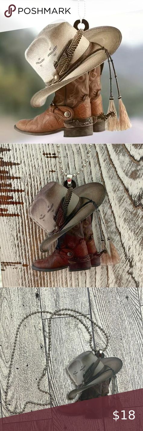 Cowboy Hat & Boots Rear View Mirror Charm NWT Mirror Pendant, Rear View Mirror Charm, Brand Accessories, Acrylic Mirror, Cowboy Hat, Rear View Mirror, No Brand, Rear View, Cowboy Hats