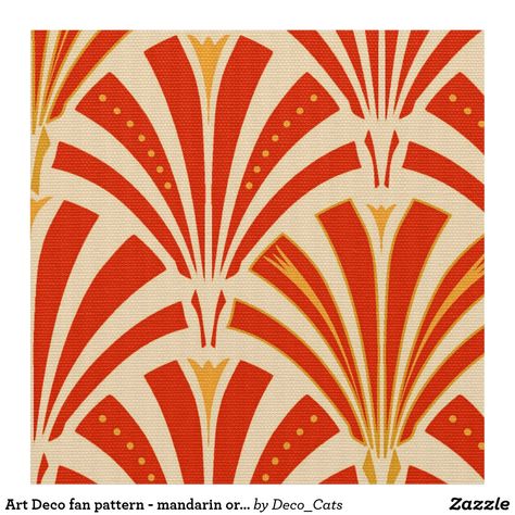 Art Deco fan pattern - mandarin orange Fabric Wallpaper Art Deco, Art Deco Living Room, Deco Wallpaper, Art Deco Bedroom, Art Deco Fan, Art Deco Bathroom, Fan Pattern, Aqua Fabric, Deco Pattern