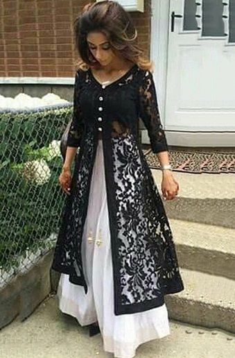 15 Latest Designer Long Kurtis Collection For Women Vetement Hippie Chic, Long Kurti Designs, Net Dress, Salwar Kamiz, Designs For Dresses, Stylish Dress Designs, Designer Dresses Indian, Indian Fashion Dresses, Mode Hijab