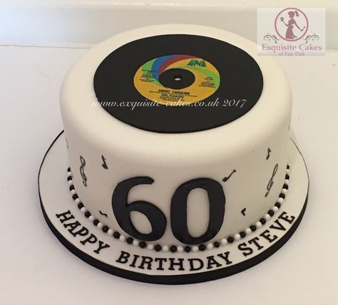 Old vinyl record cake Vinyl Record Cake Ideas, Vinyl Record Birthday Cake, Record Cake Ideas, Vinyl Record Cake, Vinyl Cake, 70th Cake, Record Cake, 75 Birthday Cake, Bespoke Cakes