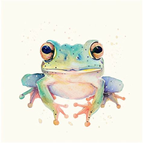 Such cute watercolor frogs! Digital download contains 55 images. Painting Frogs Ideas, Watercolor Bookmarkers, Frog Watercolor Paintings, Watercolour Frog, Frog Clip Art, Frog Watercolor, Cute Green Frog, Sea Creatures Drawing, Turtle Pond