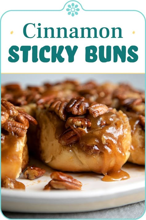 Cinnamon Sticky Buns Homemade Sticky Buns, Caramel Pecan Sticky Buns, Sticky Buns Recipe, Easy Sticky Buns, Caramel Sticky Buns, Cinnamon Sticky Buns, In Bloom Bakery, Bloom Bakery, Sticky Rolls