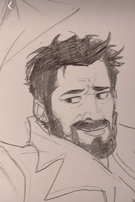 Perspective Character Art, Shoulder Shrug Drawing Reference, Side Tilted Head Reference, Man Faces Drawing, Old Man Art Reference, Celebrity Character Design, Male Smirk Drawing Reference, Drawing Wrinkles Face, How To Draw Beards On Face