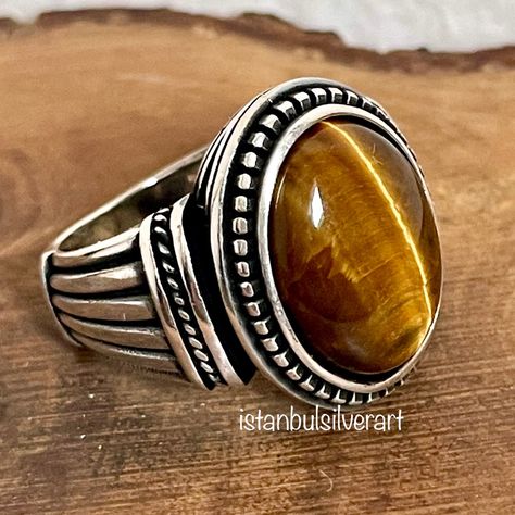 Excited to share this item from my #etsy shop: Mens Handmade Ring, Turkish Handmade Silver Men Ring, Ottoman Mens Ring, Tiger Eye Ring, Men Ring, Gift for Him, 925k Sterling Silver Ring #silver #birthday #yes #brown #men #valentinesday #handmadering #rings #jewelry #fashionjewelry #vintagejewelry #handmadejewelry #unisexjewelry https://etsy.me/3mPaPmM Tiger Eye Rings For Men, Apatite Bracelet, Mens Ring Designs, Tiger Eye Ring, Gents Ring, Silver Men Ring, Silver Birthday, Mens Rings Fashion, Men Rings