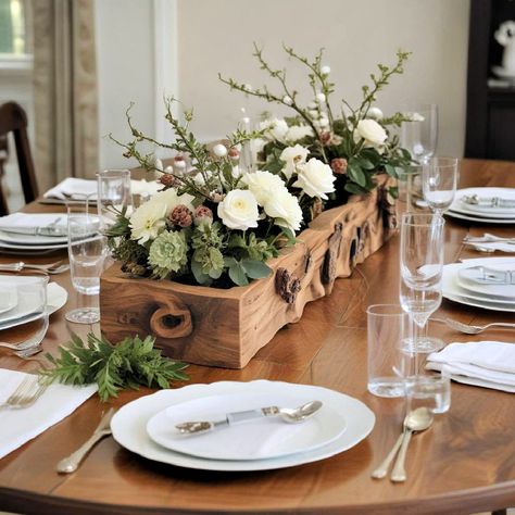 40 Dining Table Centerpiece Ideas for All Styles Dining Table Centerpiece Everyday, Dining Table Centerpiece Ideas, Fruit Bowl Display, Bread Display, Simple Dining Table, Rustic Table Runners, Dining Room Table Centerpieces, Table Decorating, Dining Table Centerpiece