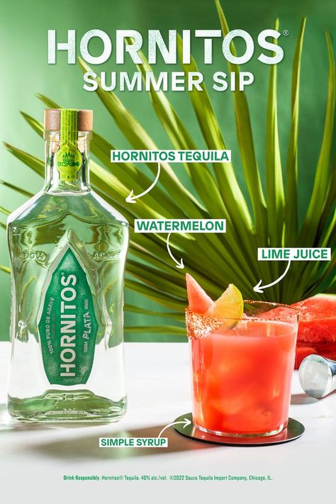 A refreshing summer-time cocktail with a premium tequila that makes all the difference. Get the most important ingredient here. Simple Syrup Drinks, Summer Drinks Alcohol, Tequila Cocktail, Recipes Drinks, Cocktail Drinks Alcoholic, Tequila Drinks, Refreshing Drinks Recipes, Easy Drink Recipes, Drinks Alcohol