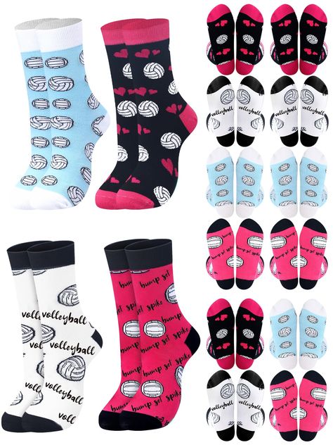 PRICES MAY VARY. Adequate Quantity: you will receive 12 pairs of volleyball theme socks in 4 different designs, with motivational texts; These volleyball socks are enough to meet your daily wear and replacement needs; You can also share with family and friends Novelty Volleyball Team Gifts: our volleyball socks are mainly in 4 colors, black, white, blue, red, with volleyball graphics and copywriting, rich and interesting, bringing a lively and cute atmosphere Suitable Size: the size of volleybal Volleyball Graphics, Bulk Women, Volleyball Accessories, Volleyball Socks, Volleyball Party, Volleyball Team Gifts, Running Team, Volleyball Gifts, Volleyball Player