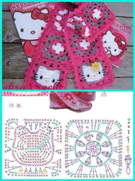 Crochet Granny Squares Together, Crochet Granny Square Tutorial, Crochet Granny Squares, Hello Kitty Crochet, Clothes Tutorial, Mode Crochet, Pola Amigurumi, Crochet Design Pattern, Haken Baby