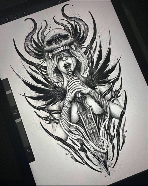 Norse Mythology Tattoo, Female Warrior Tattoo, Valkyrie Tattoo, Viking Tattoo Sleeve, Fierce Dragon, Skull Sleeve Tattoos, Dragon Tattoos, Warrior Tattoos, Norse Tattoo