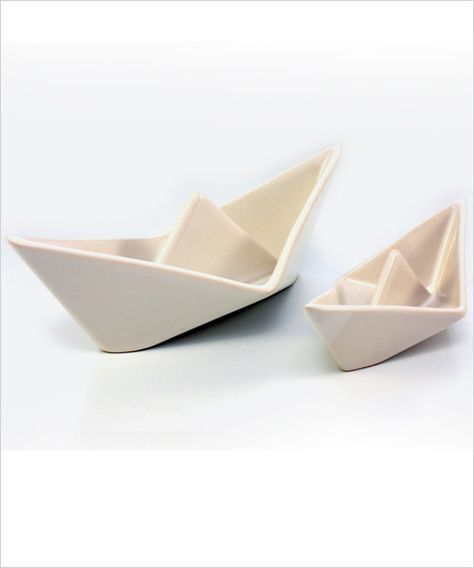 Modern Ceramics Origami Boat Snack Dish Origami Boat, Pottery Lessons, Boat Art, Ceramics Projects, Ceramic Tableware, Ceramic Vessel, Modern Ceramics, Clay Sculpture, Ceramic Clay