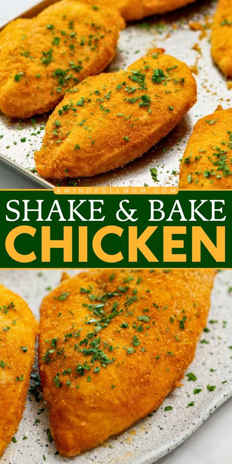 This Homemade Shake and Bake Chicken recipe delivers a copycat version of a store-bought favorite with simple ingredients and minimal prep required. Featuring a crispy coating and juicy chicken, you will love this easy spin on shake n bake chicken! Bake And Shake Chicken, Healthy Shake And Bake Chicken, Diy Shake N Bake Chicken, Shake And Bake Chicken Sides, Shake N Bake Chicken Tenders, Shake Bake Chicken Recipe, Shake And Bake Chicken Recipes, Homemade Shake And Bake Chicken, Bake Chicken Recipe