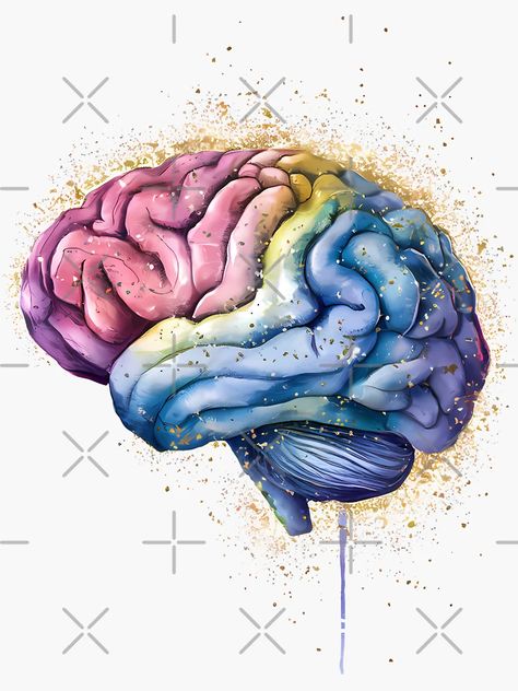 Neurobiology Aesthetic, Brain Aesthetic Art, Brain Art Creative, Brain Drawing Creative, Brain Illustration Art, Brain Painting, Neuroscience Art, Brain Design, Brain Icon