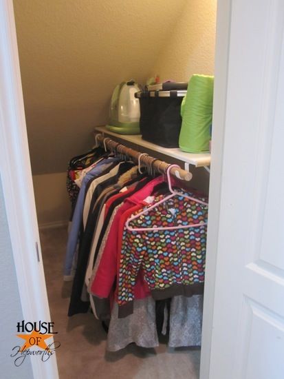 Under the Stairs Coat Closet Renovation - perfect for our house! Coat Closet Storage, Coat Closet Ideas, Closet Stairs, Stairs Closet, Small Coat Closet, Closet Under Stairs, Stair Shelves, Laundry Room Storage Shelves, Mudroom Closet