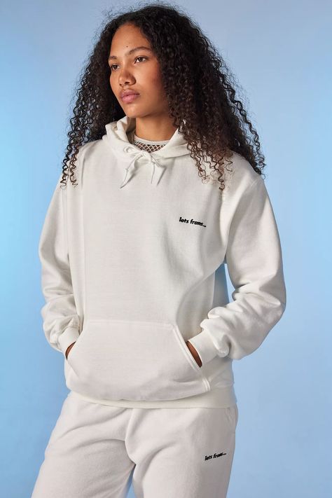 Athleisure-ready hoodie by iets frans... Ft. an oversized fit, drawstring to hood, drop shoulders with long sleeves and a pouch pocket. Complete with a small embroidered logo to front. Only at UO. Iets Frans Hoodie, Urban Outfitters Hoodies, Womens Hoodie, White Hoodie, Pocket Pouch, Athleisure, Hoodies Womens, Latest Fashion, Fitness Models