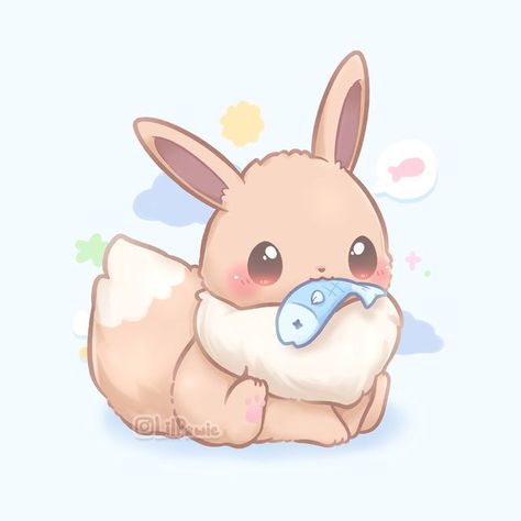 Eevee Cute, Pokemon Game Characters, Pokemon Eeveelutions, Cute Pokemon Pictures, Cute Kawaii Animals, Time With Family, Pokemon Eevee, Cute Animal Drawings Kawaii, Cute Pokemon Wallpaper