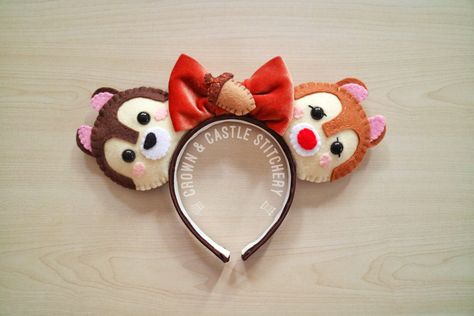 Chip and Dale Mickey Ears Ratatouille Mickey Ears Diy, Chip And Dale Mickey Ears, Chip And Dale Ears, Micky Ears, Ears Inspiration, Ear Ideas, Diy Disney Ears, Disney Diy Crafts, Disneyland Ears