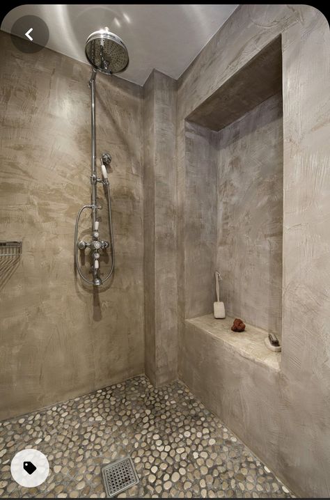 Rock Shower, Concrete Shower, Industrial Style Bathroom, Concrete Bathroom, Bathroom Design Inspiration, Bathroom Remodel Shower, Dream Bathrooms, Bathroom Design Small, Kuta