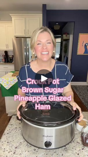 Steph Gigliotti Recipes, Ham Crockpot, Stephanie Gigliotti, Sugar Ham, Brown Sugar Ham, Ham Glaze Brown Sugar, Pineapple Glaze, Glazed Ham, Brown Sugar Glaze