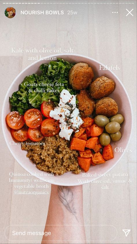 Meal Aesthetic, Recipes Aesthetic, Health Aesthetics, Vegetarian Bowls, Healthy Vegetarian Recipes, Healthy Sandwich Recipes, Healthy Bowls Recipes, Power Bowl, Falafels