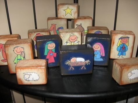 Nativity Blocks, Blocks For Kids, School Material, Diy Nativity, Creative Holiday Gifts, Kids Blocks, Christmas Nativity, Christmas Advent, Nativity Set