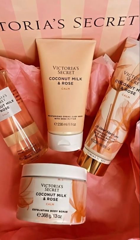 Victoria Secrets Coconut, Rose Rise, Fragrance Lotion, Moisturizer Cream, Body Scrub, Coconut Milk, Body Cream, Body Wash, Shea Butter