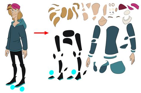 About Character Breakdown - Toon Boom Learn Cutout Animation Character, Toon Boom Animation, Animation Reference Step By Step, Cutout Animation, Puppet Template, Cut Out Animation, Toon Boom, About Character, Character Rigging