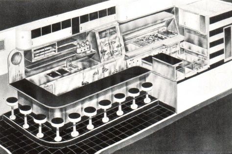 Diner Architecture, Diner Layout, Restaurant Layout, American Diner, Top View, Diner, Layout, Restaurant, Architecture