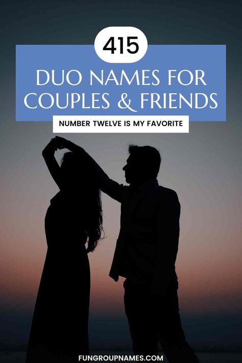 Find the perfect duo names for pets, couples, gaming, and businesses! Over 415 creative pairings categorized for easy browsing. Duo Names For Best Friends, Duo Name Ideas, Duo Names, Names For Pets, Couples Gaming, Marie And Pierre Curie, Tango & Cash, Lancelot And Guinevere, Tristan Isolde