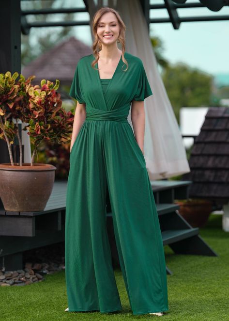 Emerald green infinity jumpsuit with pockets, bridesmaid dress, wedding guest dress, jersey infinity dress, multi wrap dress, convertible dress, multiway dress, bridesmaid dresses, long dress, evening dress, formal dress Multiway Dress Bridesmaid, Infinity Jumpsuit, Multi Wrap Dress, Infinity Dresses, Multiway Dress, Bridesmaid Dresses Long, Jumpsuit With Pockets, Dress Wedding Guest, Embroidery Neck Designs