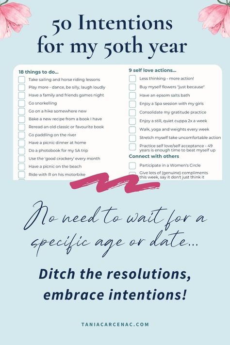 It’s not about age, it's about embracing life with purpose.

Whether you’re approaching a milestone birthday or just craving a more intentional life, this checklist is your guide.

Use my 50 intentions and the powerful prompts included in the download to create your inspiring intentions, at any stage!

https://rfr.bz/pa06gly Friend Game Night, Live With Intention, Intentional Life, Feeling Disconnected, How To Move Forward, Riding Lessons, Love Challenge, Embrace Life, Milestone Birthday