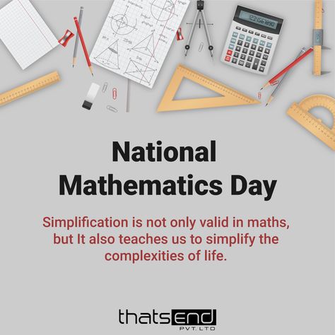 National Mathematics Day➕➖➗✖️ Simplification is not only valid in maths, but it also teaches us to simplify the complexities of life. #mathematics #math skills #maths_memes #maths #maths_tricks National Mathematics Day Poster, National Maths Day, Mathematics Pictures, Mathematics Quotes, National Mathematics Day, Mathematics Day, Maths Tricks, Maths Day, Biology Facts