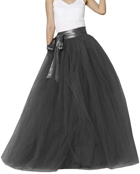 Long Black Tulle Skirt, Puffy Tulle Skirt, Black Tulle Skirt, Amazon Outfits, Long Tutu, Tutu Party, Tulle Long Skirt, Evening Skirts, Layered Tulle Skirt