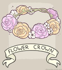 Flower Crown Drawing, Simple Flower Crown, Tumblr Flower, Drawing Rose, Crown Drawing, Flowers Crown, Rose Flower Crown, Diy Flower Crown, Flower Tiara