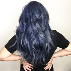 Navy and Grey Balayage Best Ombre Hair, Blue Ombre Hair, Brown Ombre Hair, How To Lighten Hair, Hair Color Blue, Hair Colours, Ombre Hair Color, Lace Hair, Hair Dye Colors