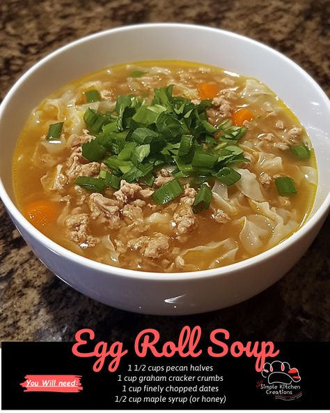 If you love egg rolls, you'll adore this Egg Roll Soup recipe! Packed with all the flavors of a classic egg roll, this soup is hearty, comforting, and easy to make. Perfect for a cozy night in or a quick weeknight dinner. #eggrollsoup #souprecipes #comfortfood #asianinspiredflavors Egg Roll Skin Recipes, Savory Egg Roll Soup Delight, Egg Roll Soup Recipe, Egg Roll Soup, Crusty Bread Rolls, Soup Store, Homemade Potato Soup, Crispy Wonton, Egg Drop Soup