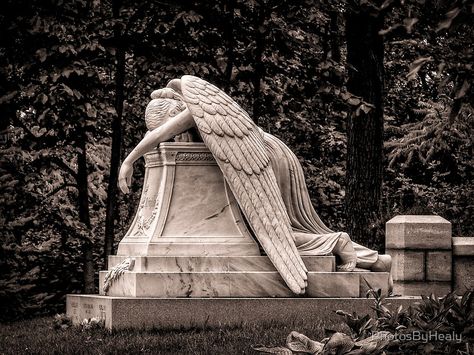 Available as iPhone Cases, Home Decors, Tote Bags, Pouches, Prints, Cards, iPad Cases, Laptop Skins, Drawstring Bags, Laptop Sleeves, and Stationeries Angel Gravestone, Crying Angel, Cemetery Statues, Weeping Angel, Evil Angel, Cemetery Art, Angel Statues, B Movie, Dark Photography