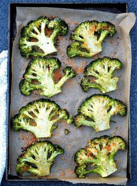 Broccoli Steak, Broccoli Steaks, Parmesan Roasted Broccoli, Broccoli Crowns, Low Carb Biscuit, Keto Biscuits, Mustard Chicken, Spicy Honey, Savory Soups