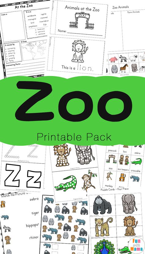 Animal Activities For Preschoolers, Zoo Activities Preschool, Zoo Animals Preschool, Zoo Lessons, Zoo Animal Activities, Zoo Preschool, Zoo Coloring Pages, Zoo Activities, Jungle Thema