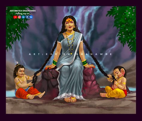 Navratri Day 1 “ Maa ” on Behance Navratri Day 1, Art On Procreate, Maa Parvati, भगवान शिव, Shri Ganesh Images, Baby Ganesha, Durga Painting, Shakti Goddess, Ganesh Photo