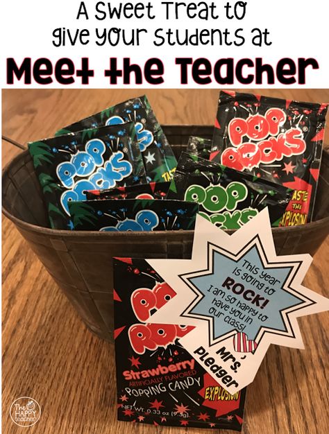 Pop Rocks are the perfect sweet treat to give students at Meet the Teacher because this year is going to ROCK! Love this printable Pop Rocks gift tag for Back to School. Pop Rocks Back To School Gift, Our School Rocks Theme, Rockstar School Theme, Classroom Necessities, Student Gift Ideas, Principal Ideas, Welcome Back Gifts, Classroom 2023, Rock Star Theme