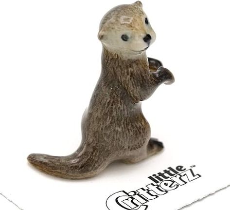 Amazon.com: Little Critterz Otter - Asian Otter Nimble Home Decor Birthday Gift Animal - Miniature Porcelain Figurine : Home & Kitchen Black Tip Shark, Blue Tang Fish, Leopard Shark, Red Eared Slider, Galapagos Tortoise, Porcelain Animal, River Otter, Sea Otter, Ceramic Animals