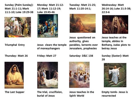 Christ's Last Week Last Week Of Christ's Life Lds, Christ Centered Easter, Lds Scriptures, Peter 3, Easter Week, Catholic Bible, Teacher's Blog, Family Home Evening, Easter Images