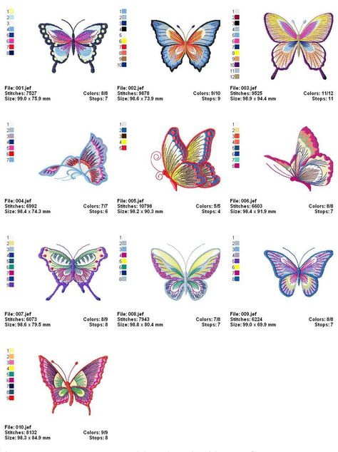 Butterflies Embroidering Machine, Free Machine Embroidery Designs Patterns, Embroidery Butterfly, Crewel Embroidery Patterns, Animal Embroidery Designs, Machine Embroidery Projects, Embroidery Patterns Vintage, Butterfly Embroidery, Machine Embroidery Applique