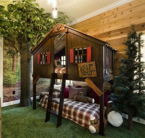 Tree House Bunk Bed, Treehouse Loft Bed, Tree House Bed, Bunk Beds For Kids, Loft Bed Plans, House Bunk Bed, Beds For Kids, Bunk Beds With Stairs, Bunk Bed Designs