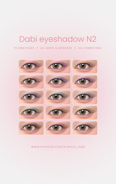 [DABI] Eyeshadow_N2 | Patreon Sims 4 Eyeshadow Cc, Sims 4 Cc Eyeshadow, Sims 4 Eyeshadow, Sims 4 Cc, The Sims 4, Sims Cc, The Sims, Sims 4, Makeup