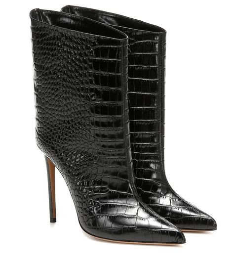 Stiletto Heel Boots, Boots Plus Size, Alexandre Vauthier, Womens Stilettos, Croc Print, Classic Heels, Pointed Toe Boots, Super High Heels, Pointed Heels