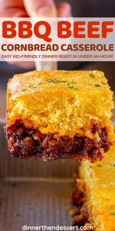 Beef Cornbread Casserole, Cornbread Pie, Bbq Sauce Homemade Easy, Dinner Casserole Recipes, Easy Dinner Casseroles, Cornbread Casserole, Beef Casserole Recipes, Bbq Beef, Ground Beef Recipes For Dinner