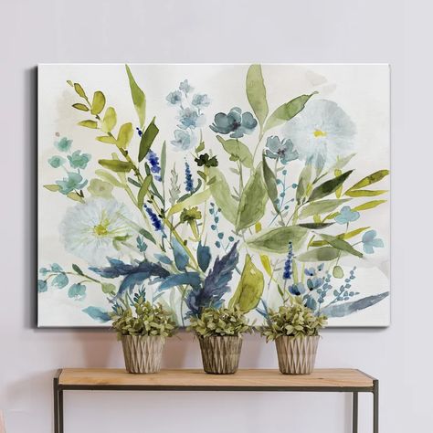 Winston Porter Olive Greens - Wrapped Canvas Print & Reviews | Wayfair Green Home Decor, White Home Decor, Blue Decor, Hand Built, Painting Frames, Painting Prints, Pillow Art, Canvas Fabric, Gallery Wrap Canvas