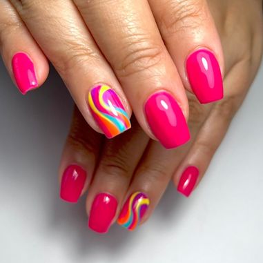 27 Summer Nails Nail Art 2024: Dazzle with Trendsetting Designs! Colorful Summer Nails 2024, 80s Nail Art, Orange Summer Nails 2024, Summer Nail 2024 Trends Orange, Bright Summer Nails Designs 2024, Summer Nail Designs 2024 Pink, Summer Nails Nail Art, Holiday Nails Easy, Artsy Nails